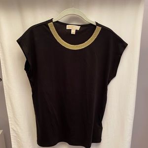 Michael Kors cap sleeve top with gold detail XS
